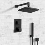 Remer SFH33 Matte Black Thermostatic Shower System with Handheld, Rain Shower Head, Shower Faucet Set